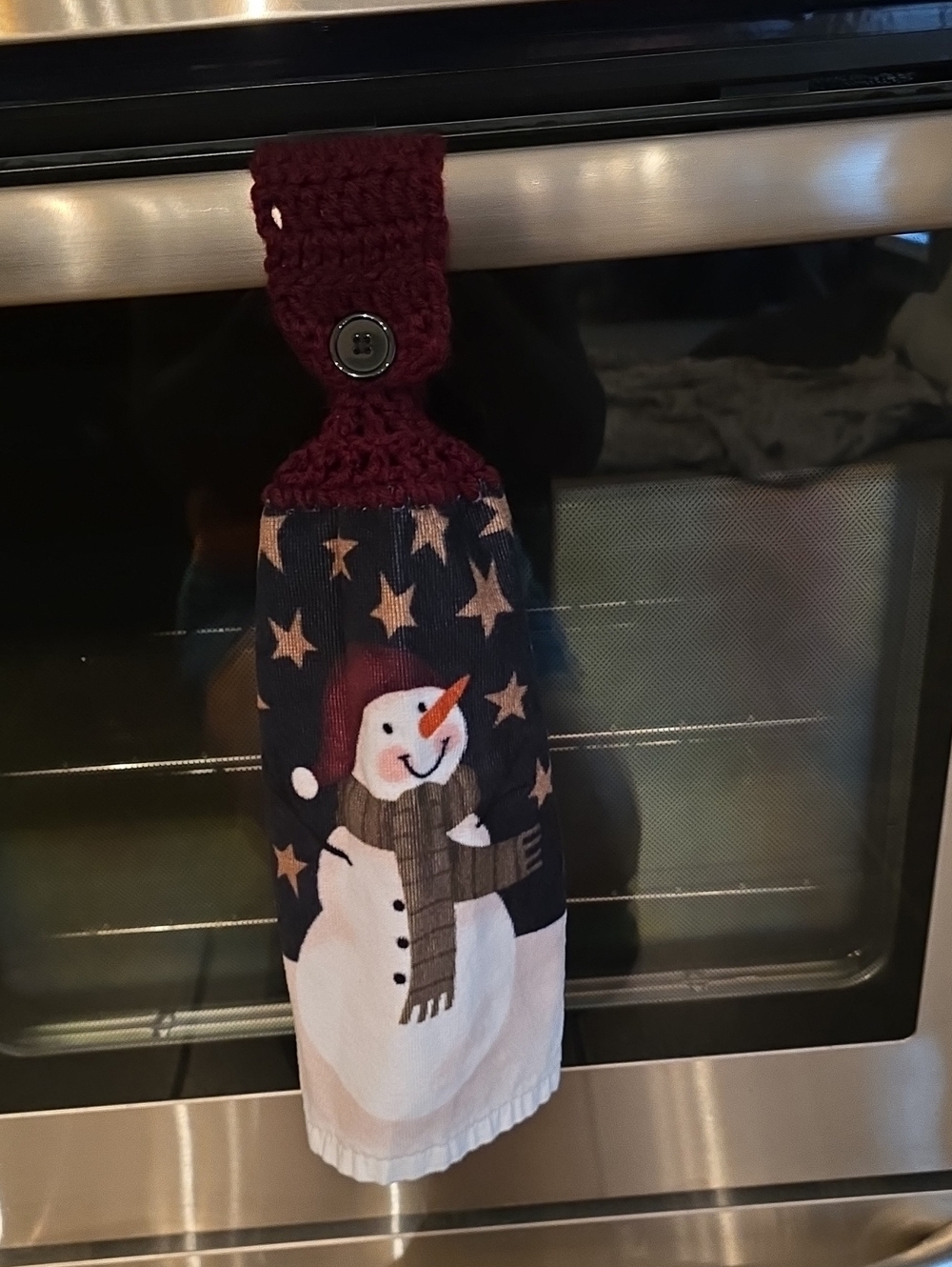 Handmade Hanging Hand Towel - Snowman